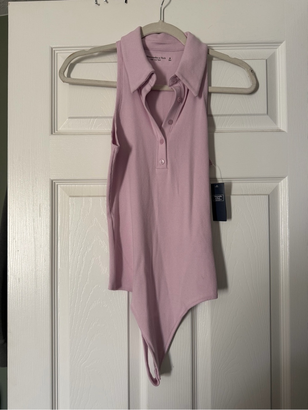 Abercrombie & Fitch Light Pink Sleeveless Polo Bodysuit